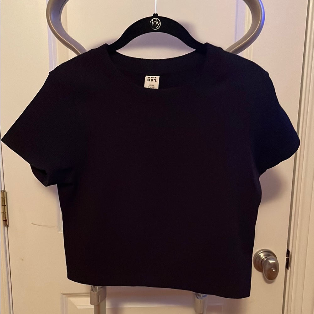 H&M Black Crop Top Fitted T-Shirt